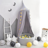 Maxbell Mosquito Net Bed Canopy Dome Princess Cotton Cloth Tent Kids Room Decor Gray