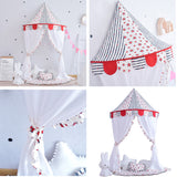 Maxbell Kids Bed Canopy With Cloth Curtain, Hanging Princess Play Tent - Star, L