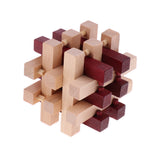 Maxbell Chinese Classic Wooden Brain Teaser Puzzle Educational Toys Gift for Kids Adult - 18 Sticks Lock