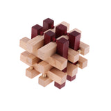 Maxbell Chinese Classic Wooden Brain Teaser Puzzle Educational Toys Gift for Kids Adult - 18 Sticks Lock