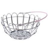 Maxbell Kids Mini Metal Supermarket Shopping Basket For Kitchen Fruit Vegetable Food Grocery Storage Pretend Play Tools Toy Gifts Round Pink