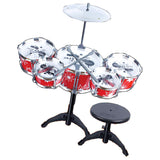 Maxbell Mini Jazz Band Drum Kits Percussion Instruments Set Children Educational Musical Toy - 5 Drums + Stool Red #2