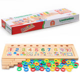 Maxbell Baby Wooden Doughnut Numbers Matching & Counting Jigsaw Puzzle Board Kids Math Learning Toy