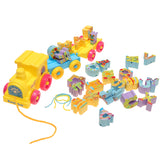 Maxbell Kids ABC Leaning Toys - Pull Along Train With 26 Cartoon English Letters Blocks