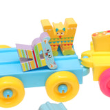 Maxbell Kids ABC Leaning Toys - Pull Along Train With 26 Cartoon English Letters Blocks