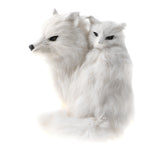 Maxbell Vivid Simulation Plush Animal Model Figures Home Decoration Kids Toy Birthday Gift - Mother & Son Fox