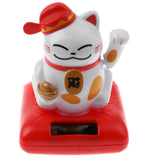 Maxbell Kids Solar Powered Waving Hands Fortune Cat Kitten Animal Swinging Figure Toy Car Home Ornament Decor Kids Xmas Gifts Gag Prank Toys #C