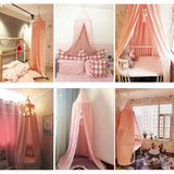 Maxbell Mosquito Net Bed Canopy Dome Princess Cotton Cloth Tent Kids Room Decor Pink