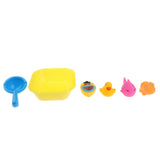 Maxbell 6pcs Floating Soft Rubber Duck Fish Animal Bathtub Toy Squeezing Squeaky Bath Water Kid Toddler Baby Play Game