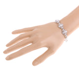 Maxbell Ladies Crystal Zircon Flowers Bracelet Wrist Chain Accessories