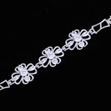 Maxbell Ladies Crystal Zircon Flowers Bracelet Wrist Chain Accessories