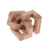 Maxbell Challenge Yourself - Wooden Brain Teaser Kong Ming Lock Burr Puzzle Intelligence Game Kids/Adults Toy –3pcs Blocks Set