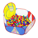 Maxbell Kids Toddler Red Blue Ball Pit Playpen Play Tent With Mini Basketball Hoop