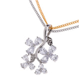 Maxbell Women's Silver Crystal Rhinestone Tree Pendant Necklace Long Sweater Chain