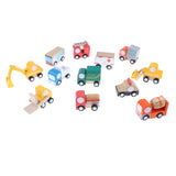 Maxbell Colorful Wooden Vehicles Set Kids Children Educational Toys Birthday Gift