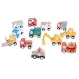 Maxbell Colorful Wooden Vehicles Set Kids Children Educational Toys Birthday Gift