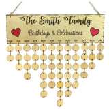 Maxbell Rustic The Smith Family Birthdays Celebration Treasure Reminder Calendar 50 Discs