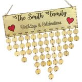 Maxbell Rustic The Smith Family Birthdays Celebration Treasure Reminder Calendar 50 Discs