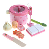 Maxbell Colorful Wooden Hot Pot Pretend, Kitchen Vegetables Set for Toddlers, Kids Educational Toy