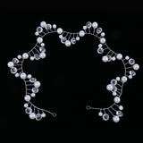 Maxbell Wedding Party Crystal Wavy Pearls Headpiece Wedding Jewelry Costume