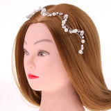 Maxbell Wedding Party Crystal Wavy Pearls Headpiece Wedding Jewelry Costume