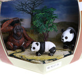 Maxbell Realistic 3D Scene Box of Animal Families Model Kids Science & Nature Toy Playset - Panda Family Set