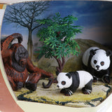 Maxbell Realistic 3D Scene Box of Animal Families Model Kids Science & Nature Toy Playset - Panda Family Set