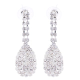 Maxbell Delicate Bridal Dripping Rhinestone Crystal Earrings Necklace Jewelry Set