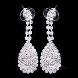 Maxbell Delicate Bridal Dripping Rhinestone Crystal Earrings Necklace Jewelry Set