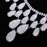 Maxbell Delicate Bridal Dripping Rhinestone Crystal Earrings Necklace Jewelry Set