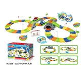 Maxbell Hot DIY Assembly Flexible Track Racing Car Model Kits Playset with Light Kids Educational  Toy Xmas Gift -192 Pieces