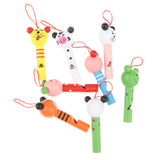 Maxbell 8 PCS Wooden Cute Animal Heads Whistles Flute Trumpet Musical Instrument Sounding Toys Playset Party Supplies