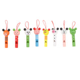 Maxbell 8 PCS Wooden Cute Animal Heads Whistles Flute Trumpet Musical Instrument Sounding Toys Playset Party Supplies