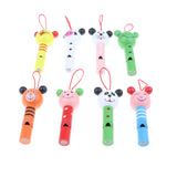 Maxbell 8 PCS Wooden Cute Animal Heads Whistles Flute Trumpet Musical Instrument Sounding Toys Playset Party Supplies