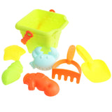 Maxbell 7 Pieces Kids Beach Sand Toys Set Sandbox Toys With Square Bucket Sand Rake