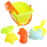 Maxbell 7 Pieces Kids Beach Sand Toys Set Sandbox Toys With Square Bucket Sand Rake