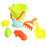 Maxbell 7 Pieces Kids Beach Sand Toys Set Sandbox Toys With Square Bucket Sand Rake