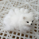 Maxbell Vivid Simulation Plush Animal Model Figures Home Decoration Kids Toy Birthday Gift - White Nine-tailed Fox