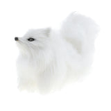 Maxbell Vivid Simulation Plush Animal Model Figures Home Decoration Kids Toy Birthday Gift - White Nine-tailed Fox