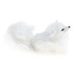 Maxbell Vivid Simulation Plush Animal Model Figures Home Decoration Kids Toy Birthday Gift - White Nine-tailed Fox