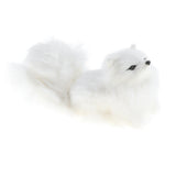 Maxbell Vivid Simulation Plush Animal Model Figures Home Decoration Kids Toy Birthday Gift - White Nine-tailed Fox