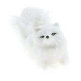 Maxbell Vivid Simulation Plush Animal Model Figures Home Decoration Kids Toy Birthday Gift - White Nine-tailed Fox