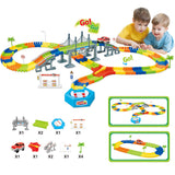 Maxbell Flexible Track Car Racing Game Set DIY Model Kits Battery Powered Kids Hand & Eye Coordination Kids Toy B-day Gift - 192pcs #2