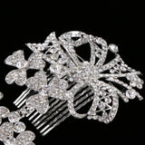 Maxbell Bridal Wedding Flower Crystal Rhinestone Hair Comb Headpiece Wedding Jewelry