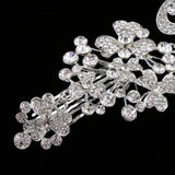 Maxbell Bridal Wedding Flower Crystal Rhinestone Hair Comb Headpiece Wedding Jewelry