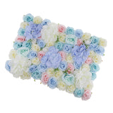 Maxbell Artificial Rose Hydrangea Flower Wall Panels Backdrop Blue