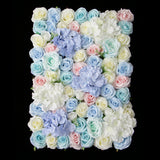 Maxbell Artificial Rose Hydrangea Flower Wall Panels Backdrop Blue