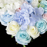 Maxbell Artificial Rose Hydrangea Flower Wall Panels Backdrop Blue
