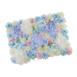 Maxbell Artificial Rose Hydrangea Flower Wall Panels Backdrop Blue