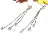 Maxbell Silver Crystal Earrings Tassel Earrings Jewelry Gift Woman Party Star Dangle Earrings Stud